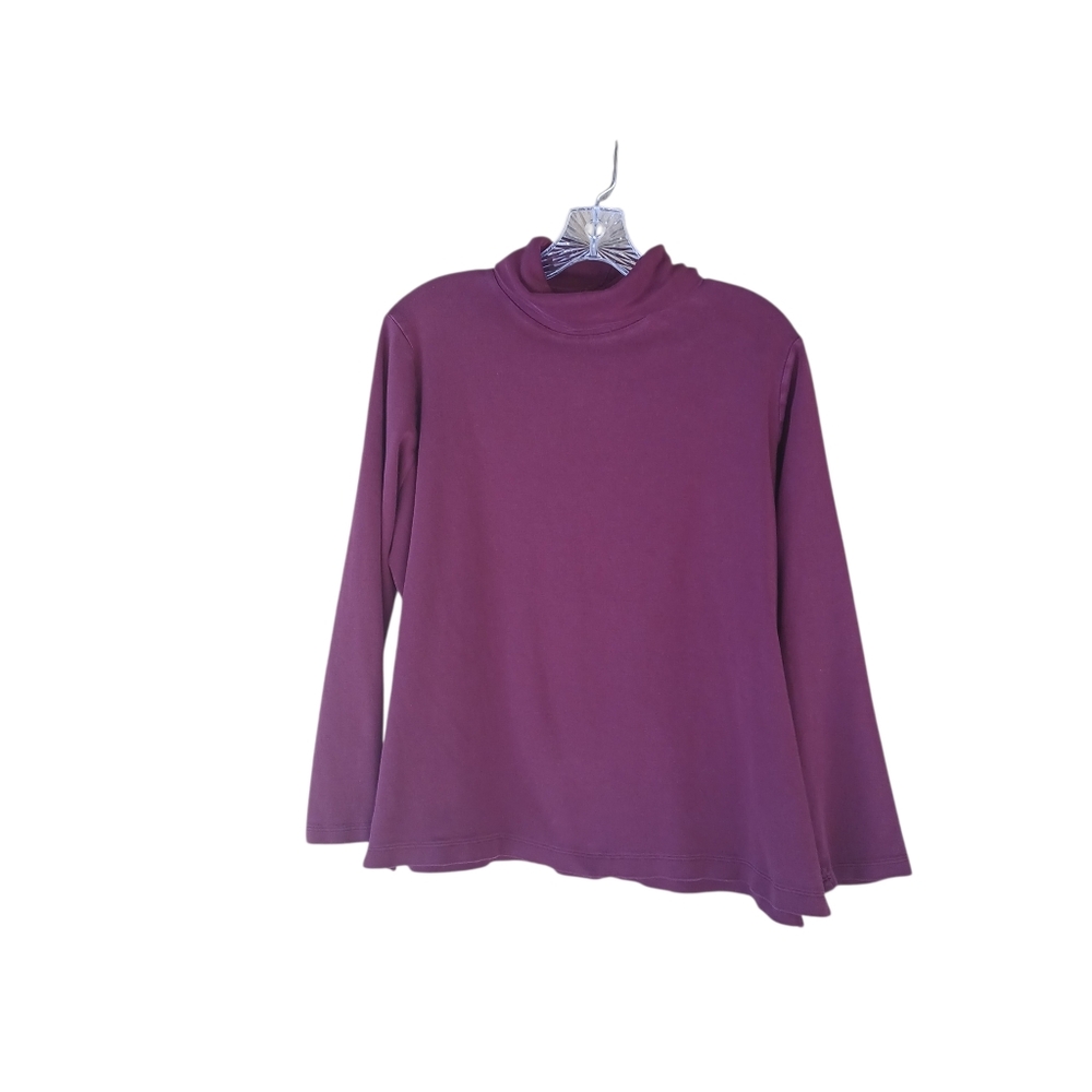 Lands' End Maroon Long Sleeved Shaped Fit Turtleneck Tee Shirt 1X